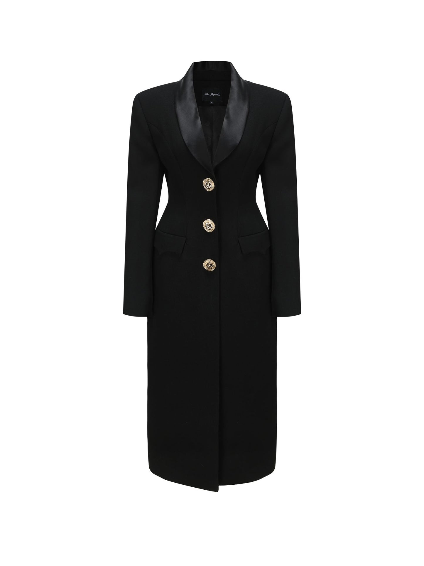 Metal Button Long Sleeve Coat