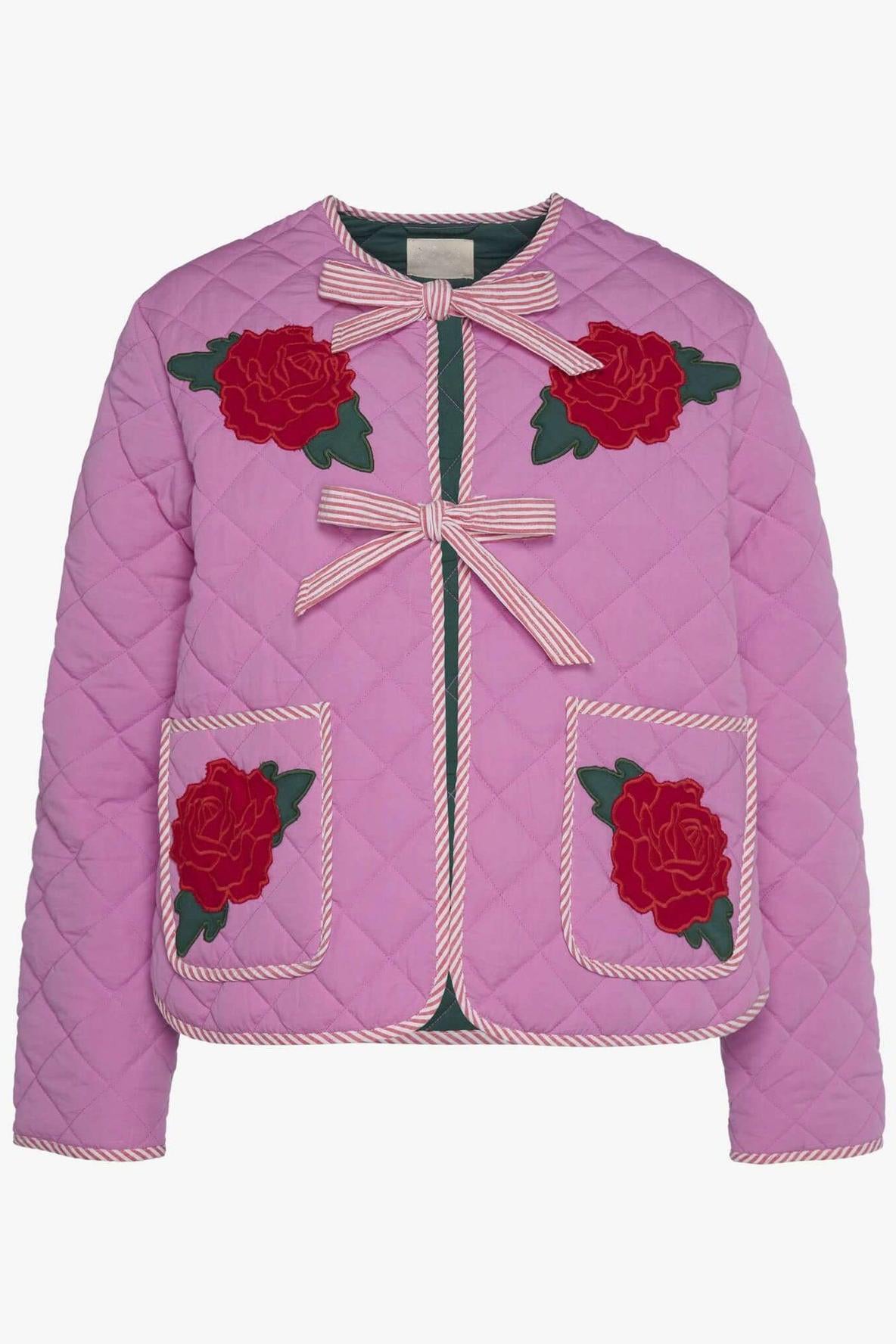 Floral Quilted Embroidered Coat