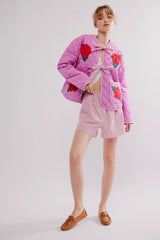 Floral Quilted Embroidered Coat