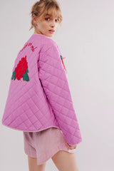 Floral Quilted Embroidered Coat