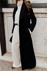 Woolen Solid Long Sleeve Maxi Coat