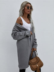 Smaibulun | Braid Open Knit Long Cardigan - Grey