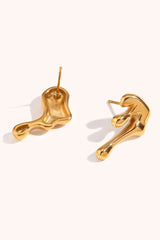 Jayne Asymmetric Metal Water Drop Earrings