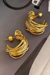 Joclyn C-shaped Hoop Earrings