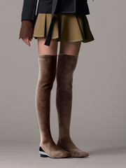 JADY ROSE | OVER KNEE KNIT SHAFT BOOT KHAKI