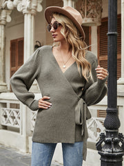 Smaibulun | LEONORA Bishop Sleeve Knit Top - Khaki