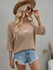 CAUGHT KNIT TOP - KHAKI