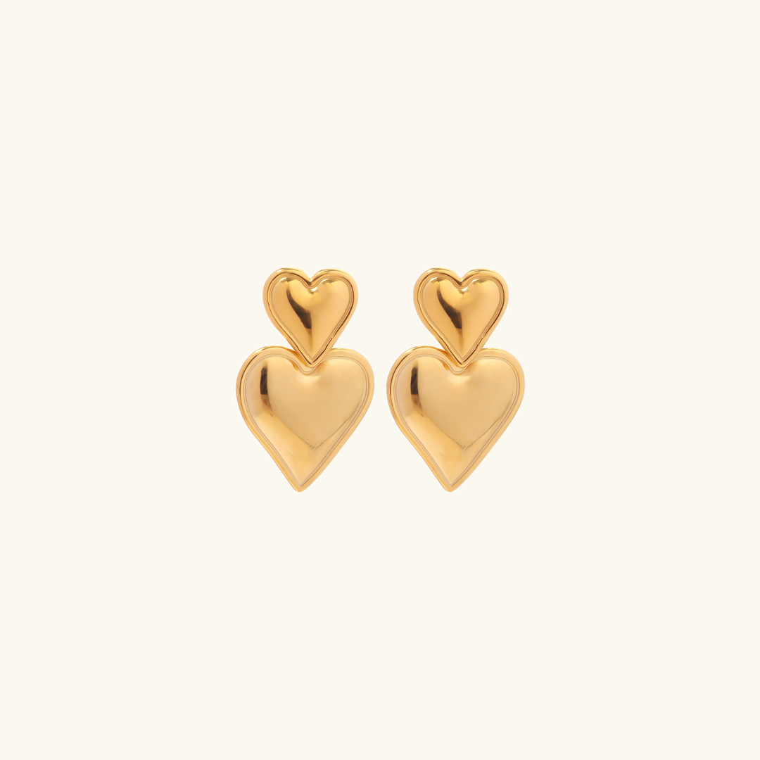 Kiparis Gold Heart Earrings