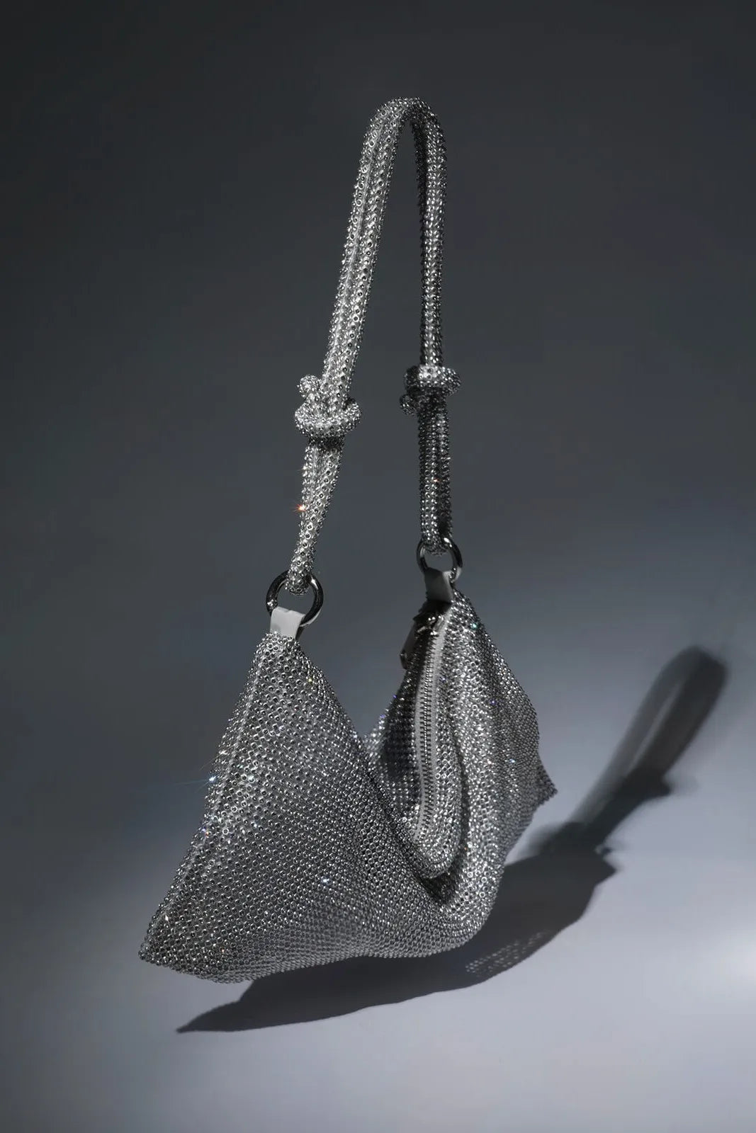 Kisiy Silver Rhinestone Shoulder Bag