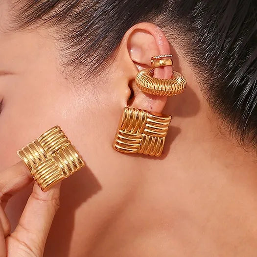 Kyleen Geometric Gold Earrings