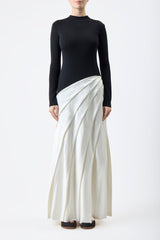 Marjorie Asymmetric Pleated Maxi Dress