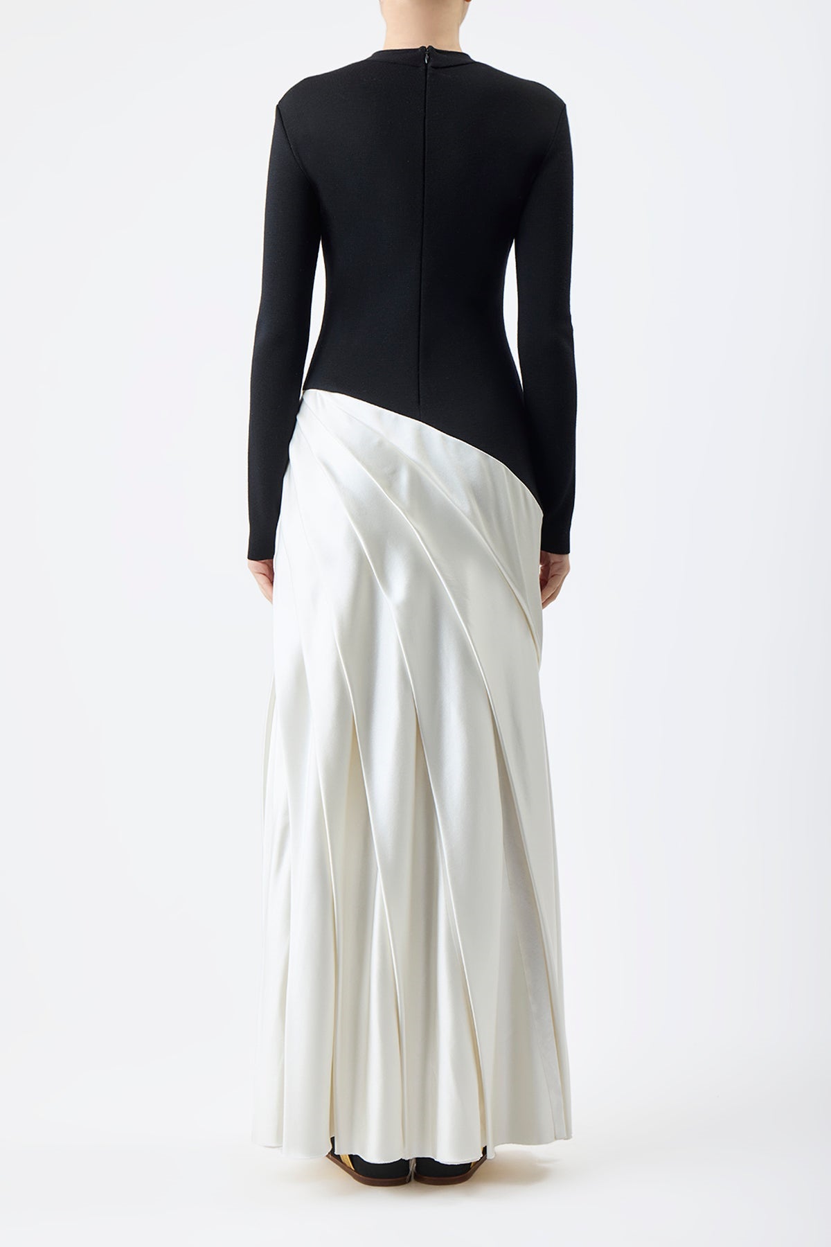 Marjorie Asymmetric Pleated Maxi Dress