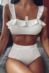 Chicindress High Waist Ruffled Bikini Set(3 Colors)