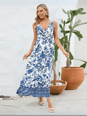 Willow Sleeveless Floral Maxi Dress - Blue