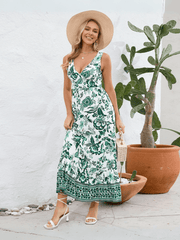 Willow Sleeveless Floral Maxi Dress - Green