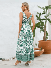 Willow Sleeveless Floral Maxi Dress - Green