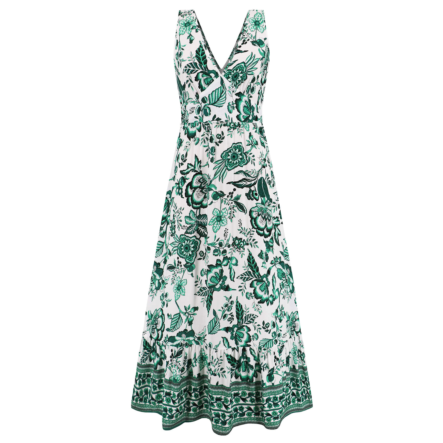 Willow Sleeveless Floral Maxi Dress - Green