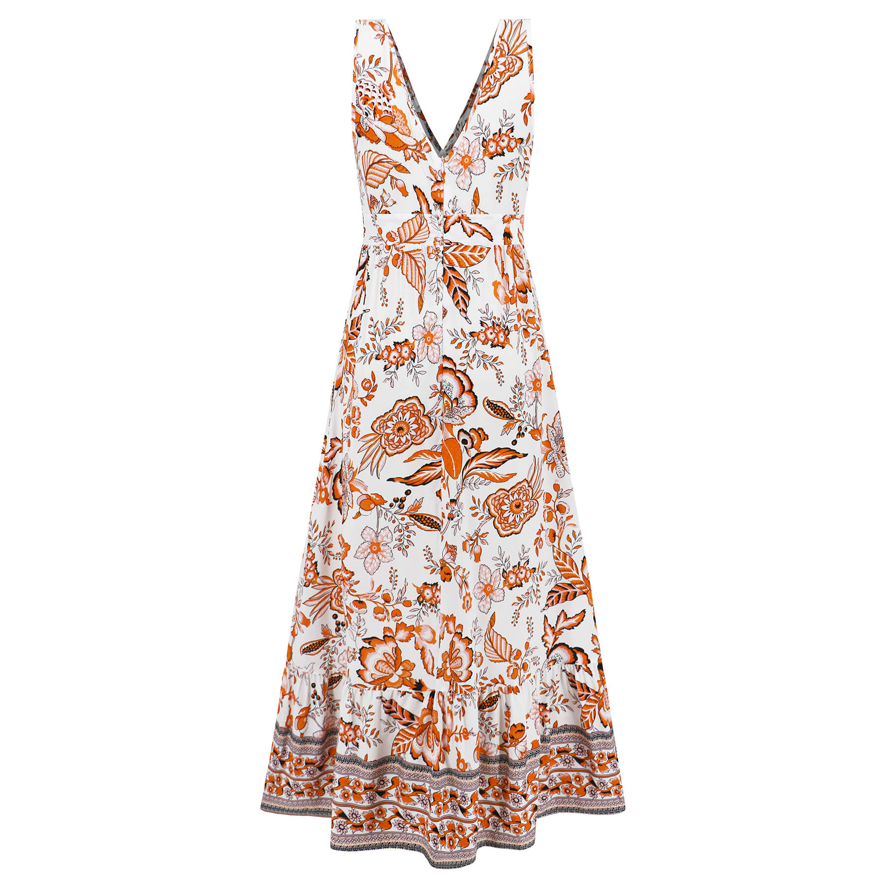 Willow Sleeveless Floral Maxi Dress - Orange