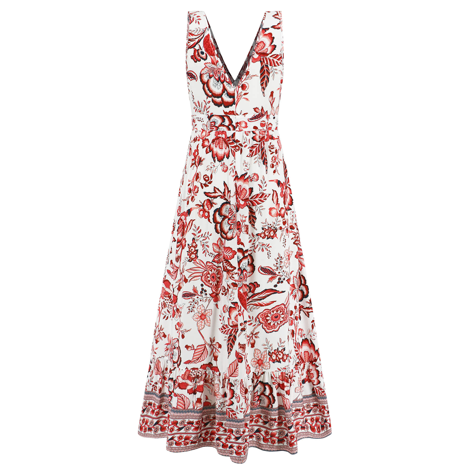 Willow Sleeveless Floral Maxi Dress - Red