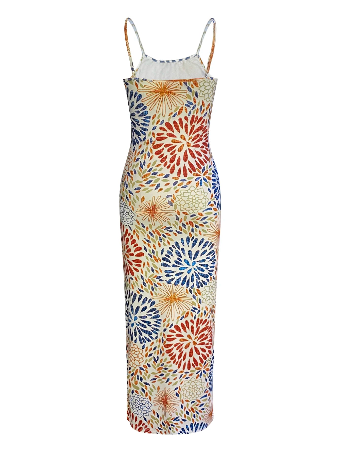 Casual Pattern Mixed Flower Print Maxi Dress Spring Summer Women Sleeveless Ankle Length Vacation Dresses