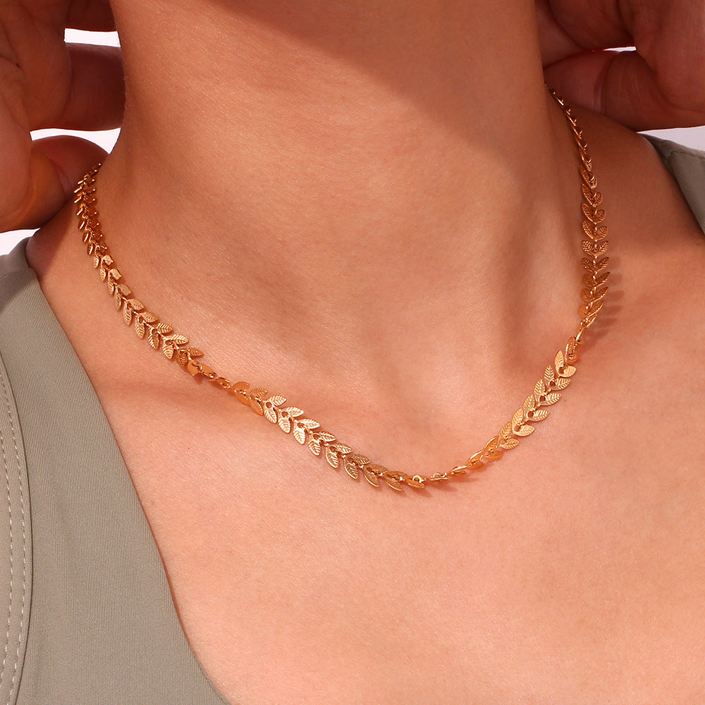 Laurel Leaf Gold Necklace