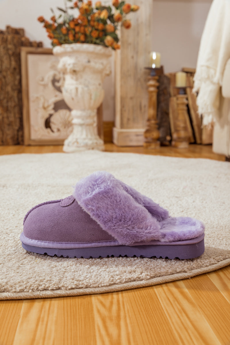 SMAIBULUN Ugg | WOOL LINED SUEDE SLIPPER - LAVENDER