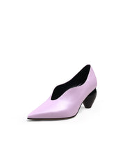 JadyRose | Scalloped Edges-Curve Shaped Leather Pump - Lavender