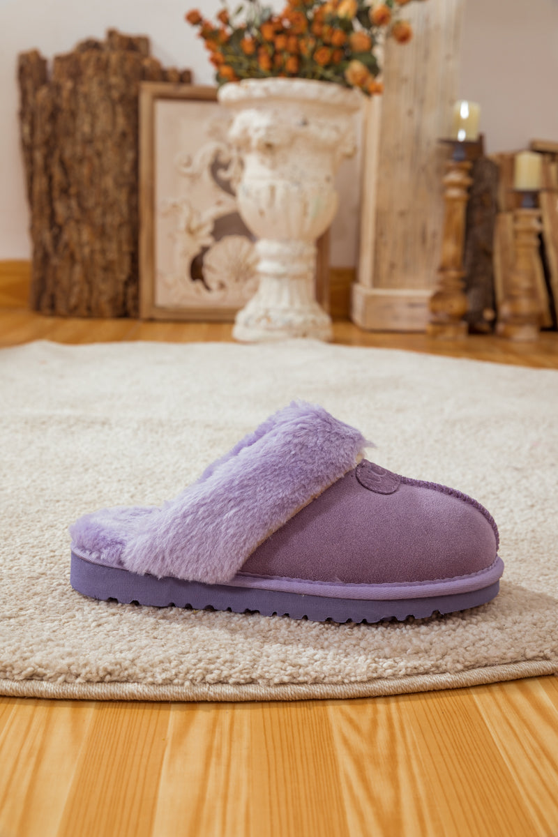 SMAIBULUN Ugg | WOOL LINED SUEDE SLIPPER - LAVENDER