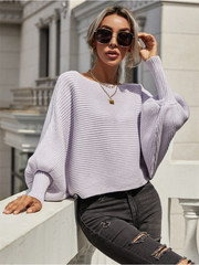 Smaibulun | GISELE Lantern Sleeve Tighten Cuff Knit Top - Lavender