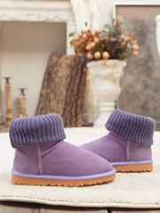 SMAIBULUN Ugg | Ankle Knit Stocking Mini Boots - Lavender