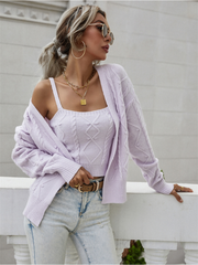 Smaibulun | RACHAELS Knit Cardigan Set - Lavender