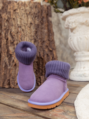 SMAIBULUN Ugg | Ankle Knit Stocking Mini Boots - Lavender