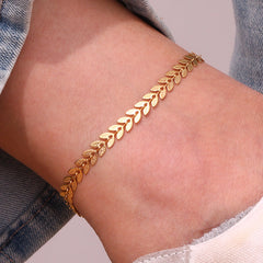 Leaf Cascade - Gold Plated Anklet