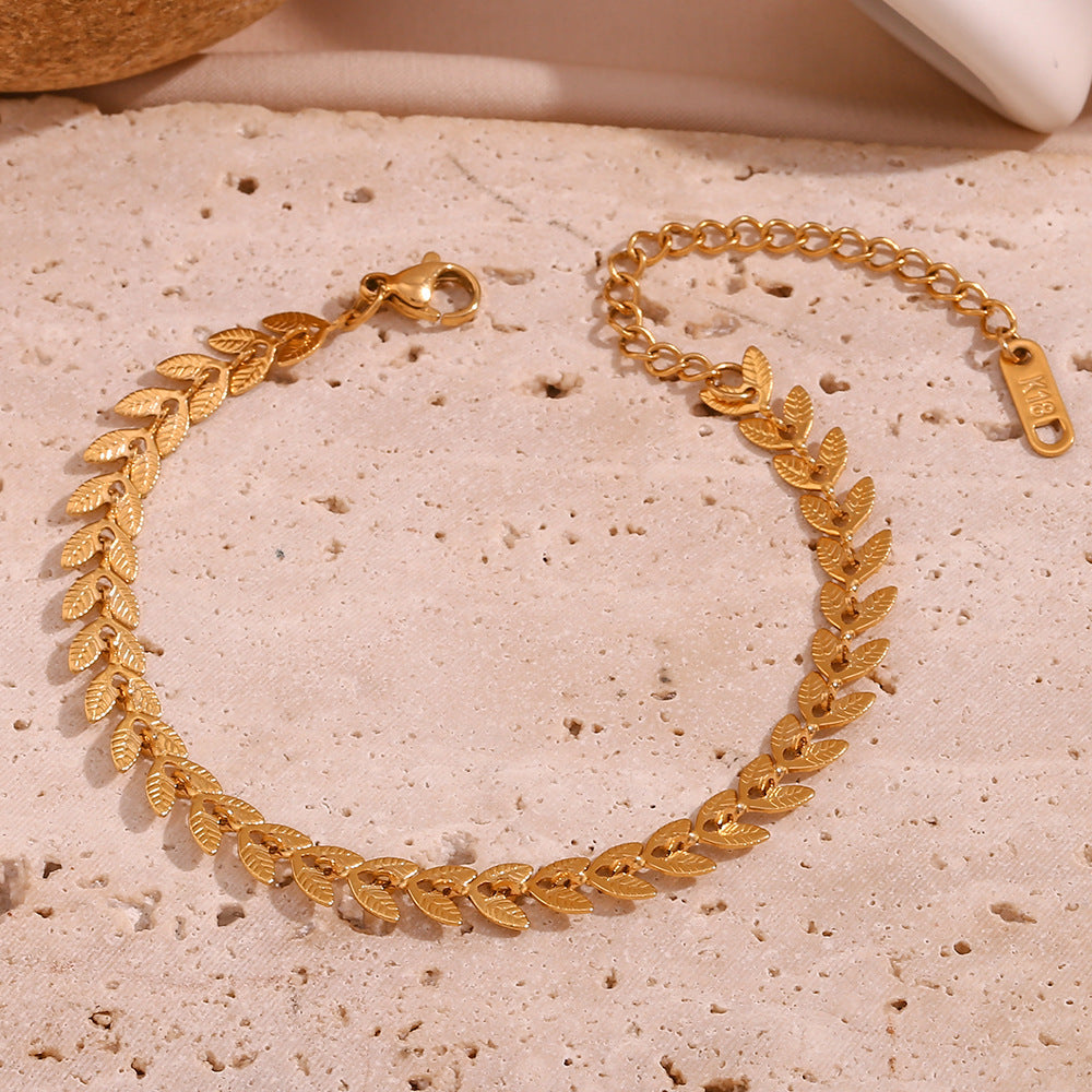 Leaf Cascade - Gold Plated Anklet