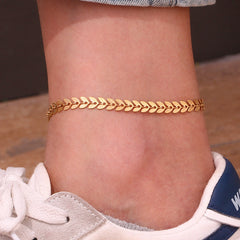 Leaf Cascade - Gold Plated Anklet