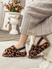 SMAIBULUN Ugg | Fluffy Soft Wool Snug Slipper Sandals - Leopard