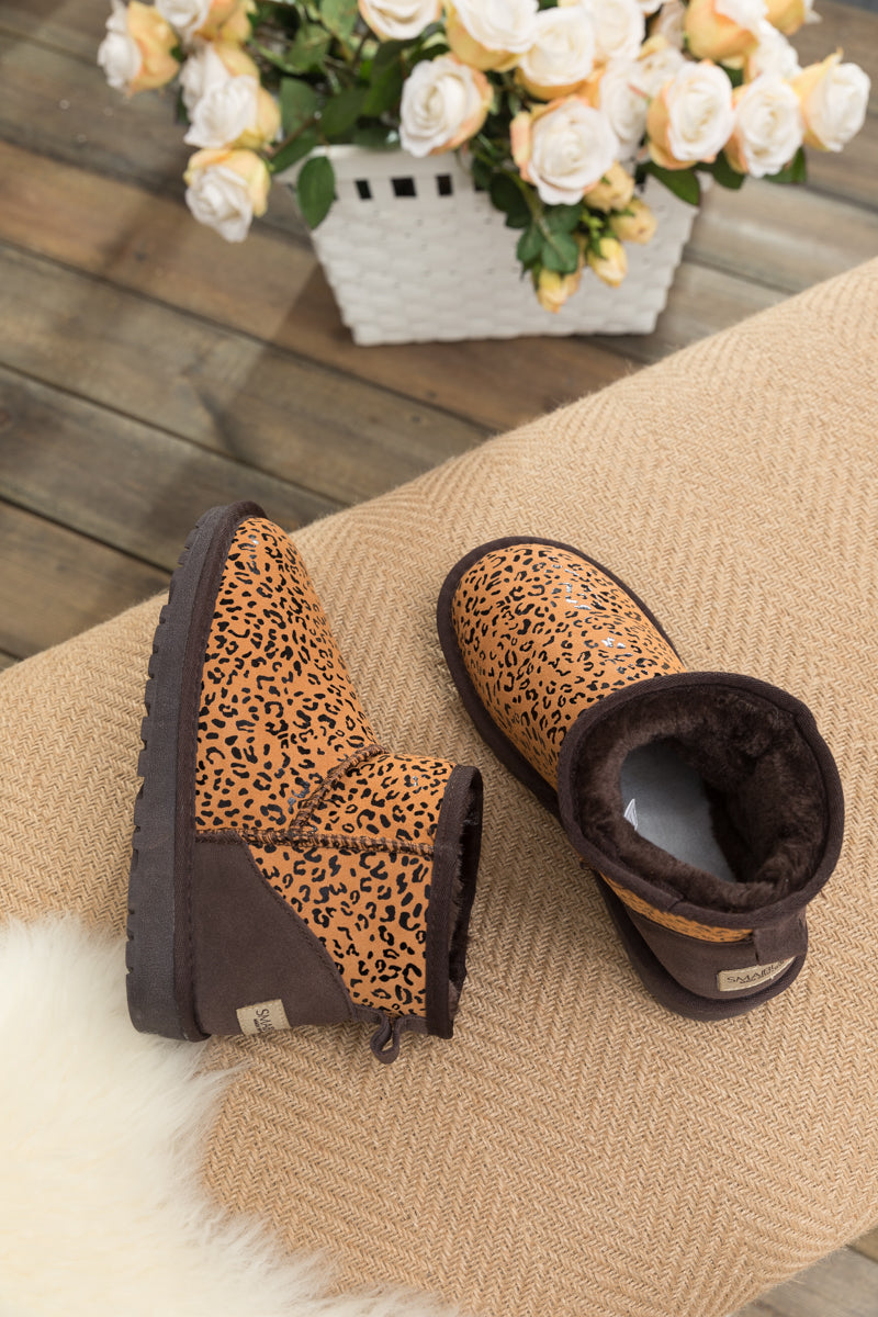 SMAIBULUN Ugg | Faux Fur-Lined Leather Suede Low Boots