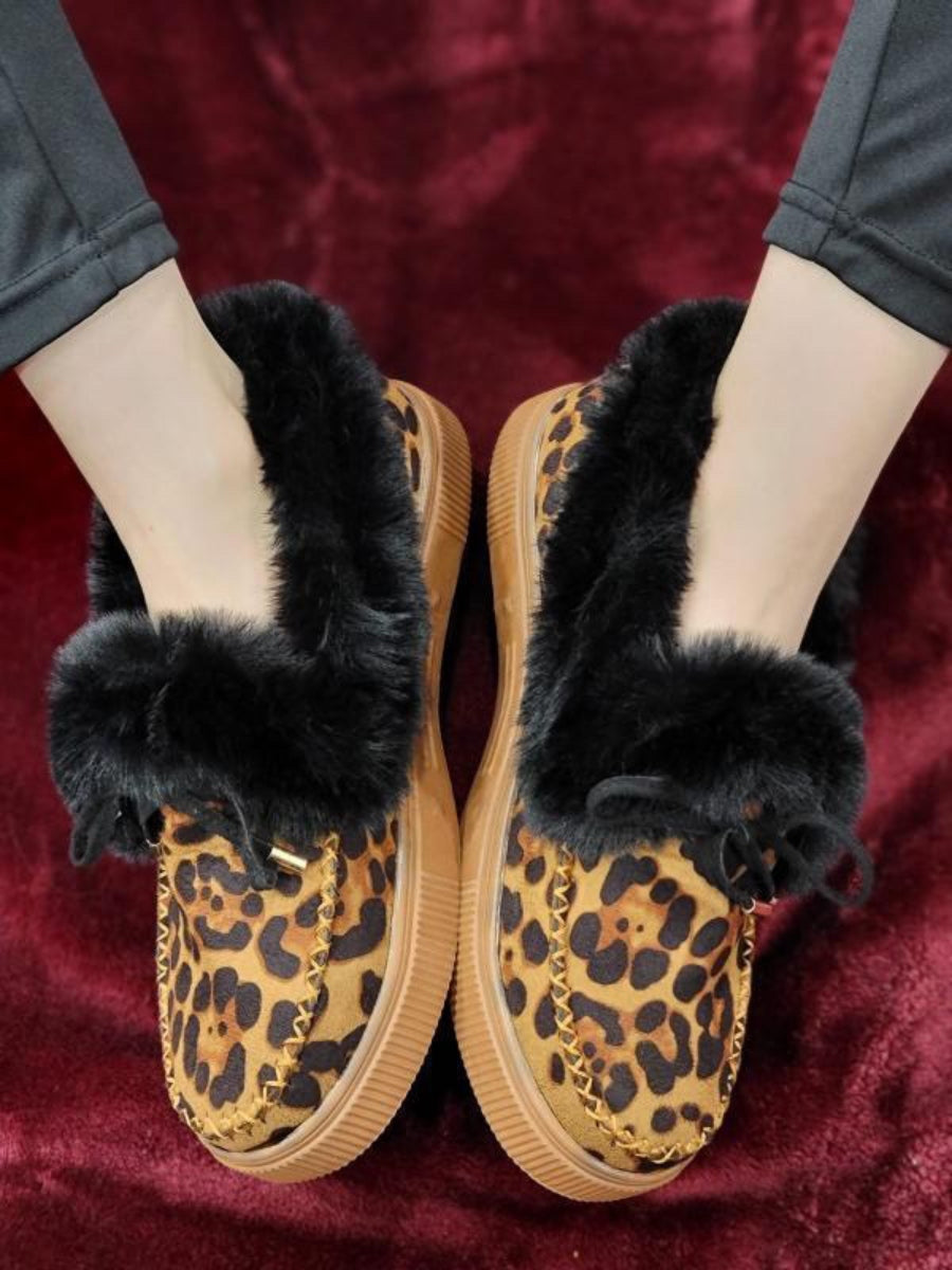 Smaibulun Doll | Cheetah Faux-Fur Anklet Yana Moccasin