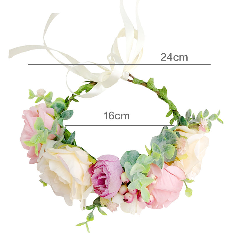 Diana Pink Rose Flower Crown