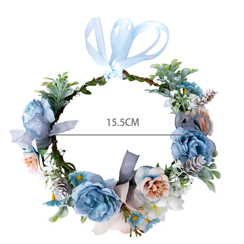 Elegant Blue Flower Crown