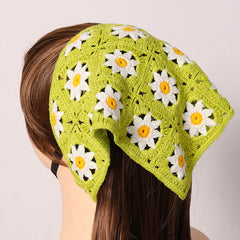 Hand Crochet Daisy Bandana