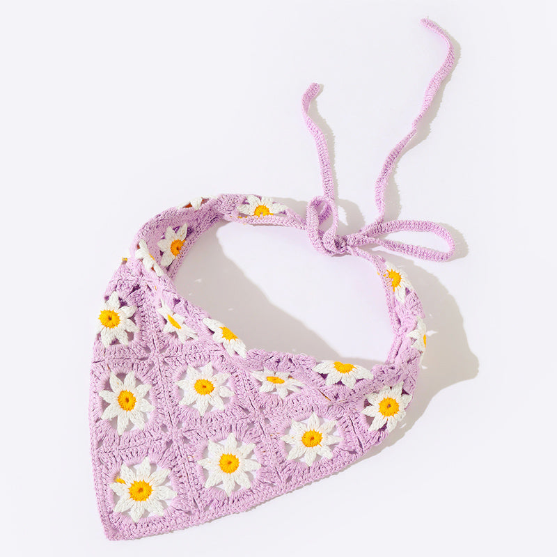 Hand Crochet Daisy Bandana