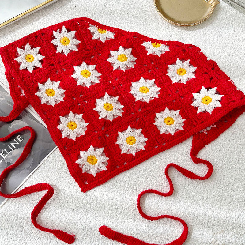 Hand Crochet Daisy Bandana