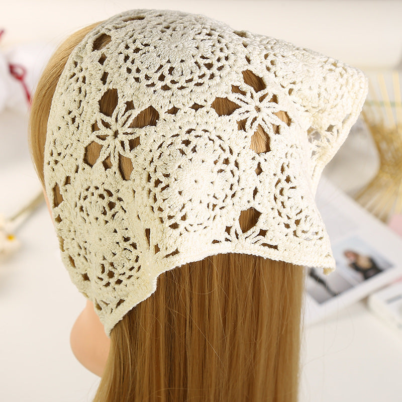 Hand Crochet Lace Bandana