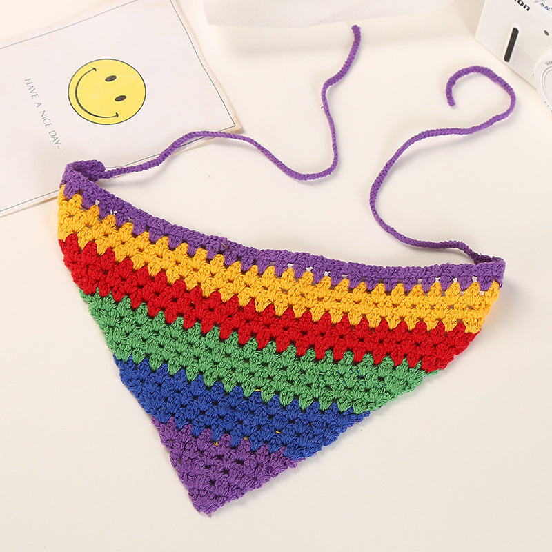 Hand Crochet Rainbow Bandana