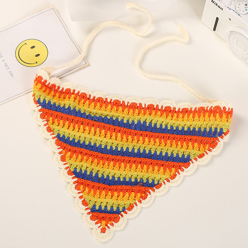 Hand Crochet Rainbow Bandana