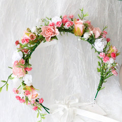 Light Pink Rose Flower Crown