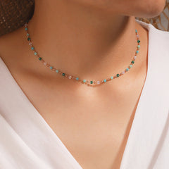 Turquoise Bead Chain Necklace