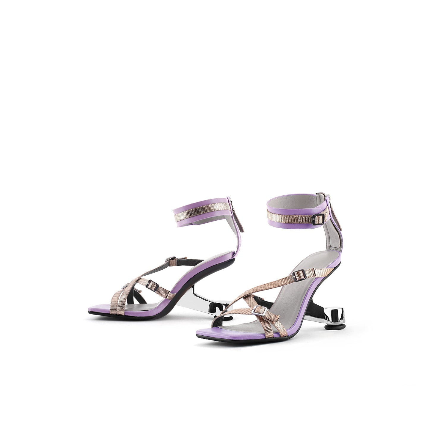 JADYROSE | ELEVATOR HEEL ANKLE STRAP SANDAL LILAC