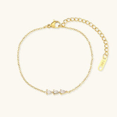 Lira Teardrop - Diamond Gold Bracelet